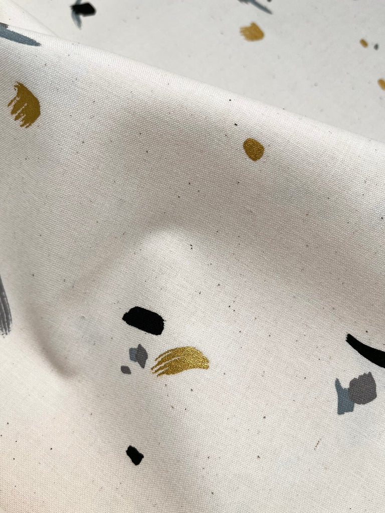 Brush Strokes - Gold Natural - Brushy from Wishwell - The Eternal Maker - UK Fabric Shop