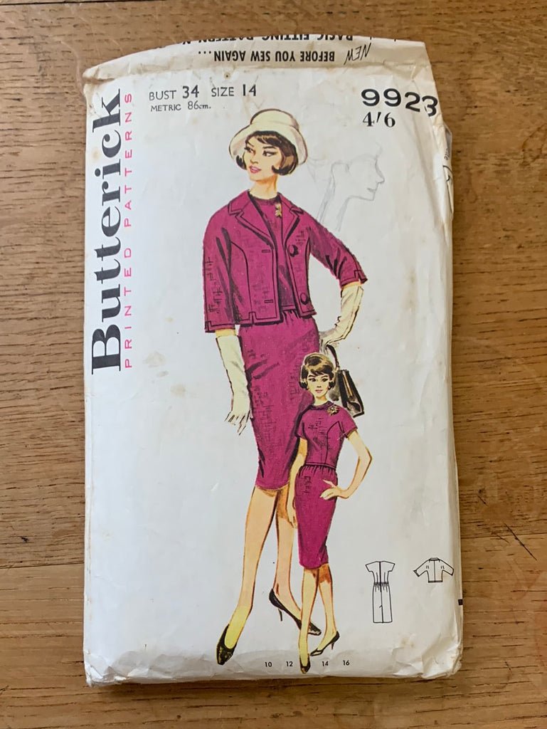 Butterick Vintage Dress Patterns Butterick - 9923 Misses Dress and Jacket - Vintage Sewing Pattern (Size 14 Bust 34))