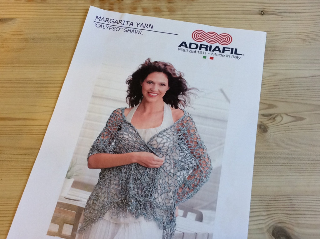 “Calypso” Crochet Shawl Pattern - Margarita Yarn - Adriafil - The Eternal Maker - UK Fabric Shop