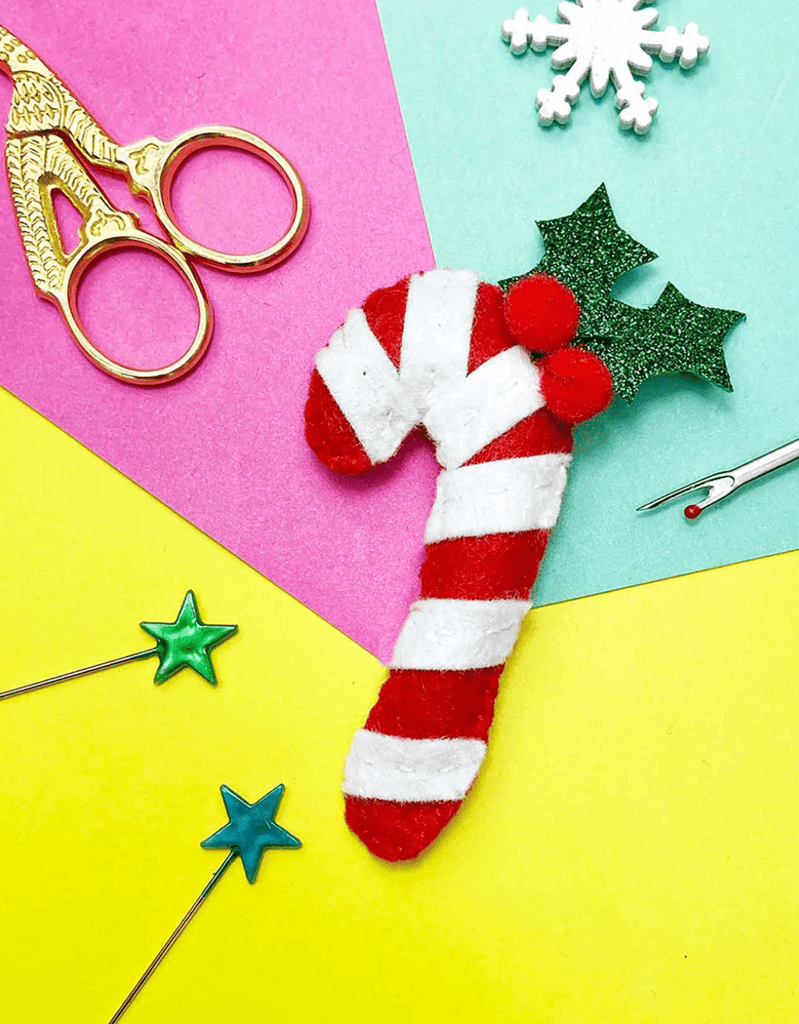 Candy Cane Felt Decoration Kit - The Make Arcade - The Eternal Maker - UK Fabric Shop