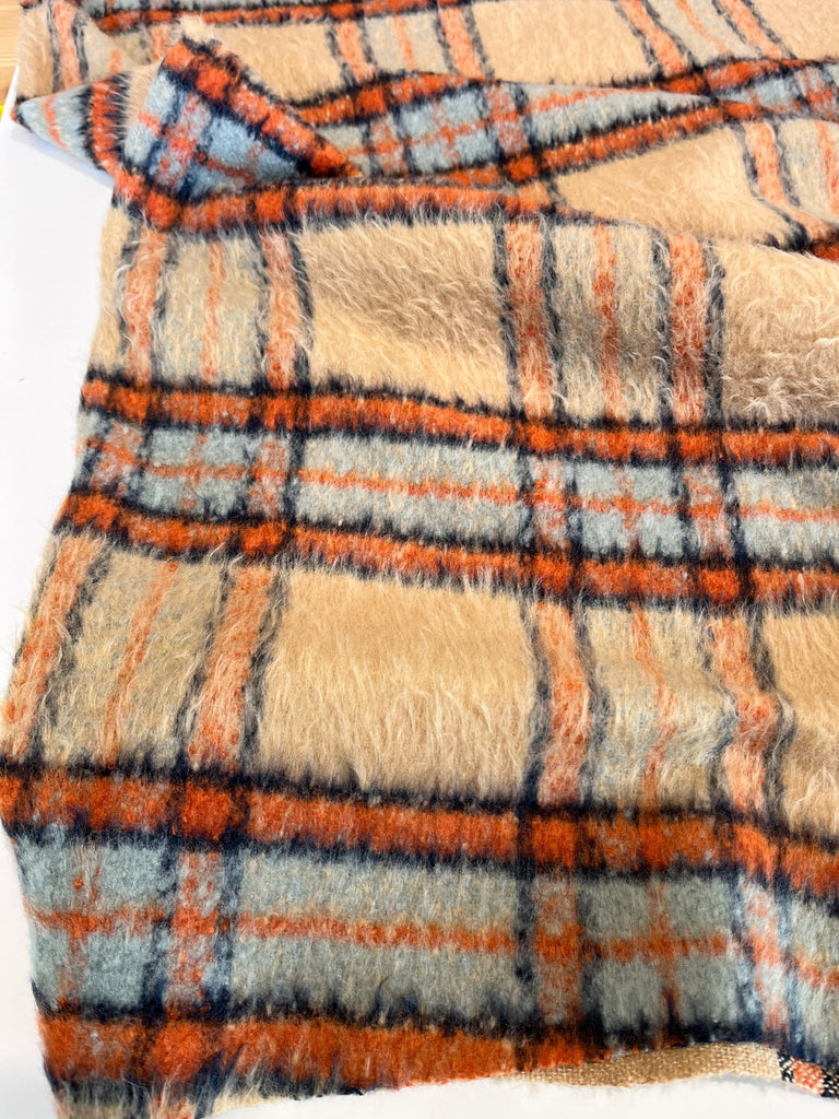 Cerys in Oatmeal - Wool Blend Checked Coating - The Eternal Maker - UK Fabric Shop