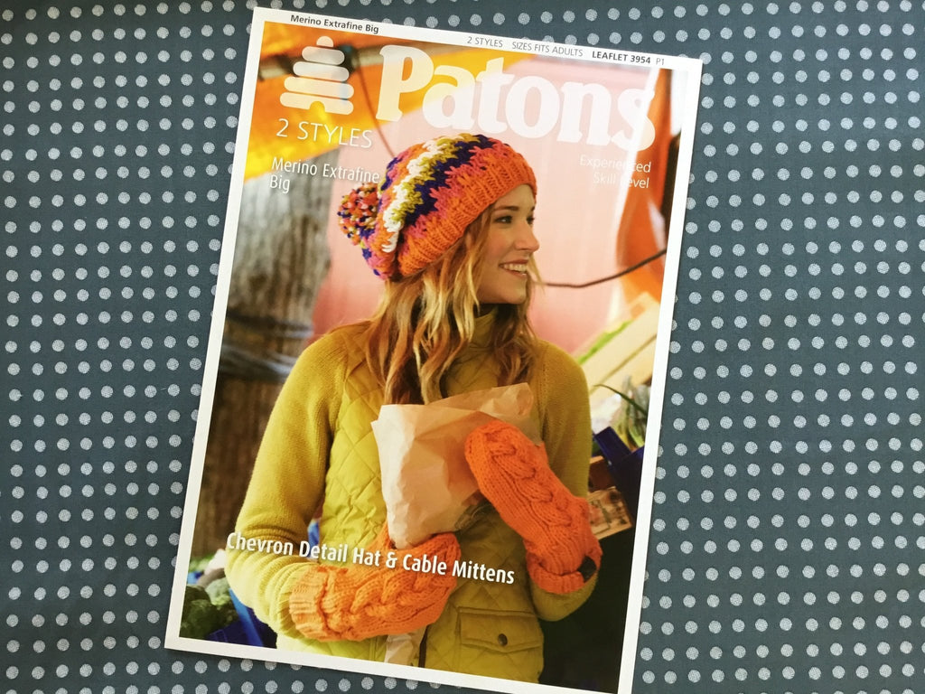 Chevron Hat and Cable Mittens Knitting Pattern by Patons - The Eternal Maker - UK Fabric Shop