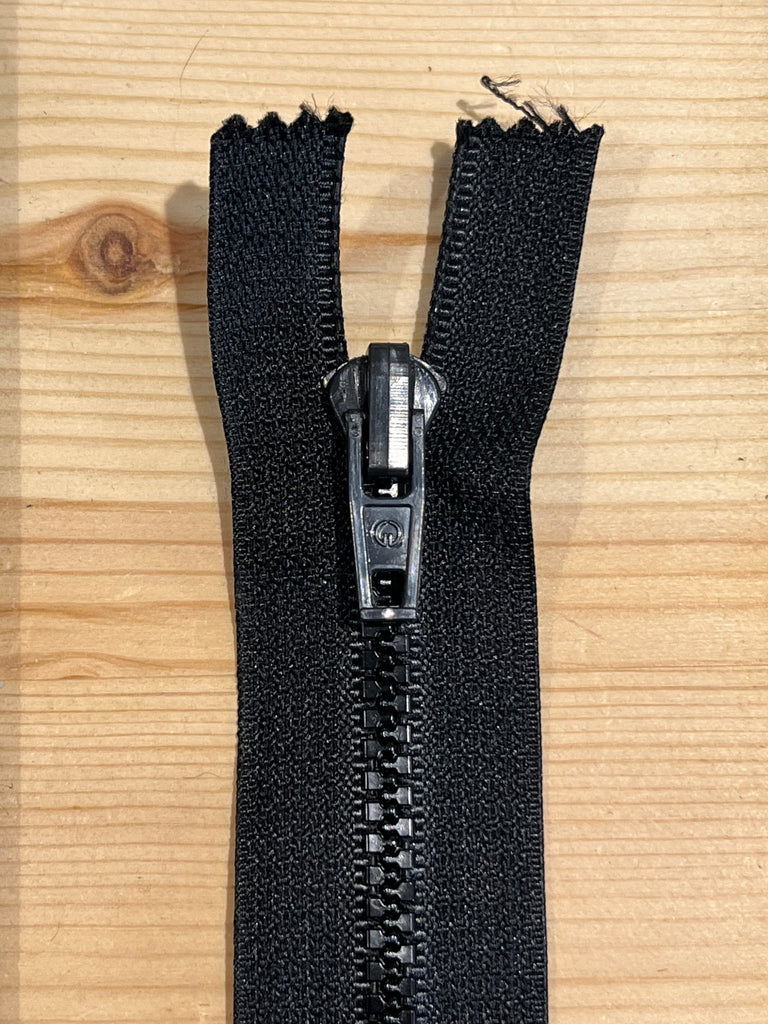 Chunky Black Zip - 15cm - Closed Ended - The Eternal Maker - UK Fabric Shop