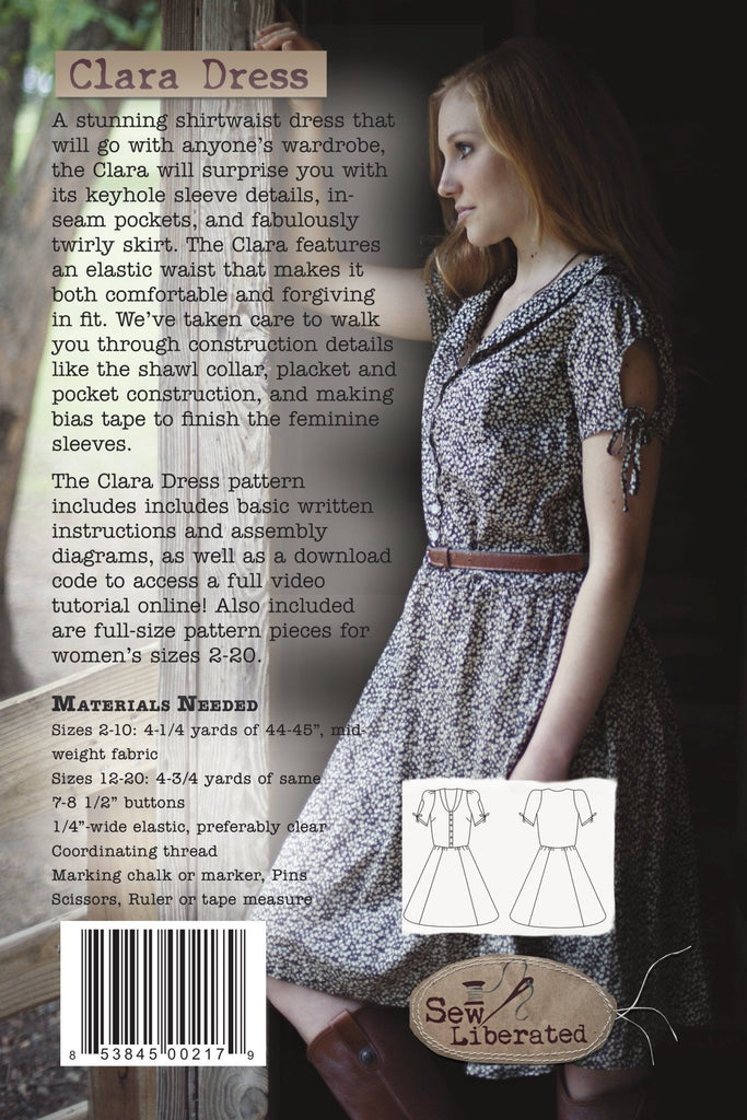 Clara Dress - Sew Liberated - Digital Download PDF Sewing Pattern - The Eternal Maker - UK Fabric Shop