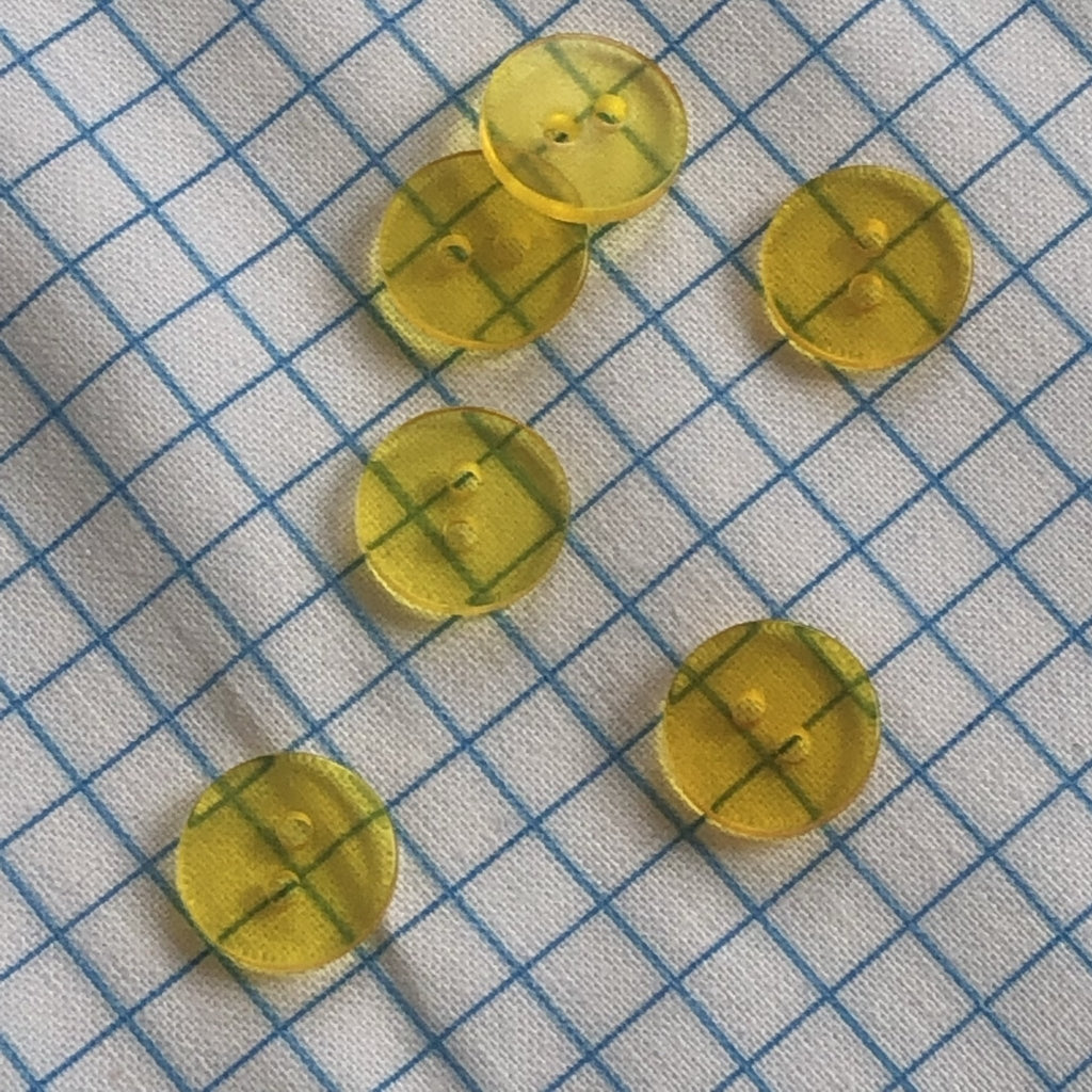 Clear Jelly Buttons - 12mm - Yellow - The Eternal Maker - UK Fabric Shop