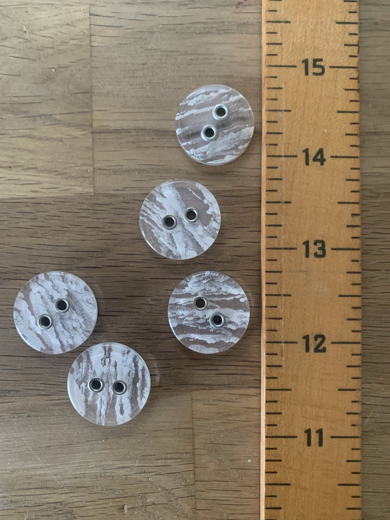 Clear Snowstorm Eyelet Button - 23mm - The Eternal Maker - UK Fabric Shop