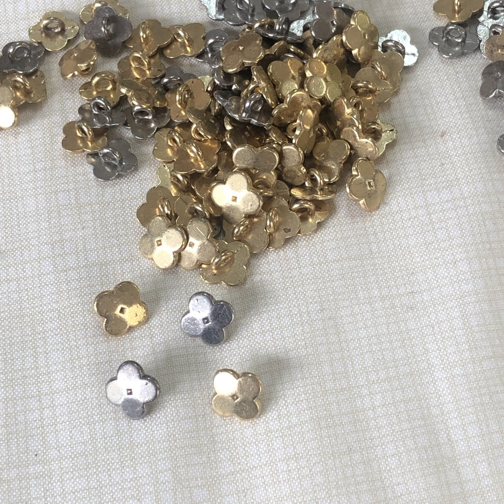 Clover Button - Silver, Gunmetal or Gold - 8mm - The Eternal Maker - UK Fabric Shop