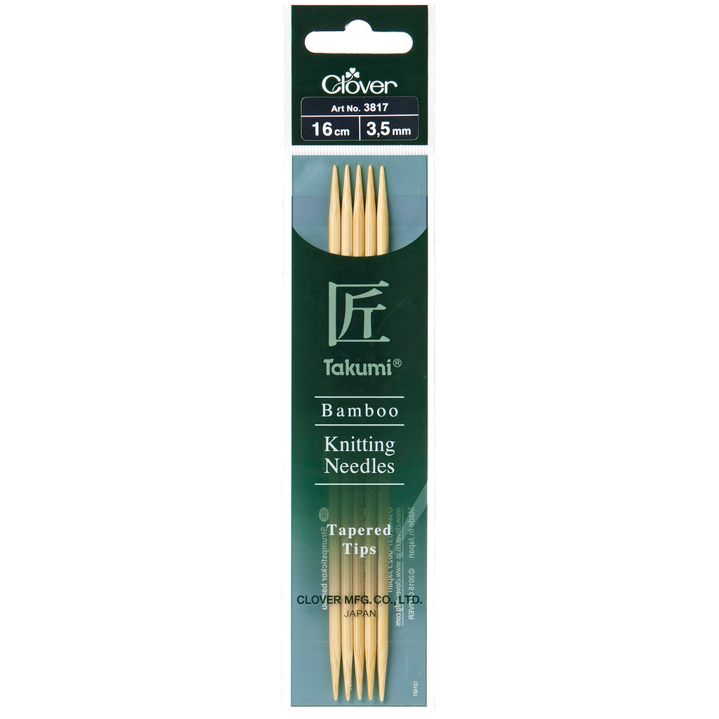 Clover Knitting Needles 3.50mm 16cm - Clover Bamboo Double Pointed Needles - set of five