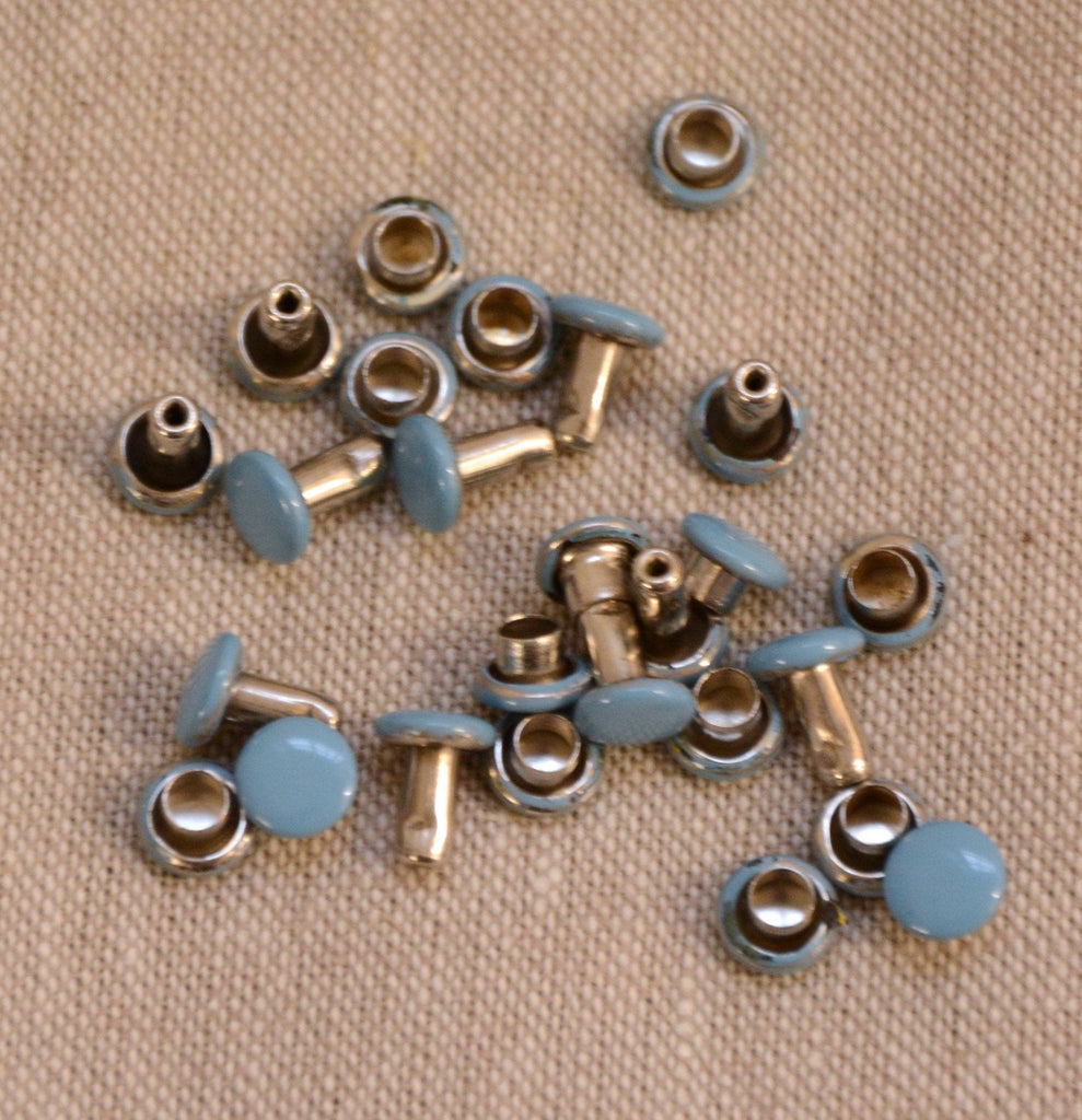 Coloured Rivets 6mm (dia.) x 7mm (length) 20 pack - Blue - The Eternal Maker - UK Fabric Shop