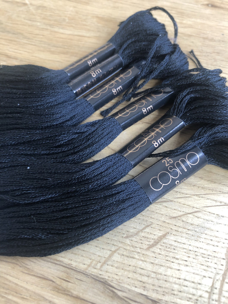 Cosmo Lecien Thread Lecien Cosmo Embroidery Thread 600 Black