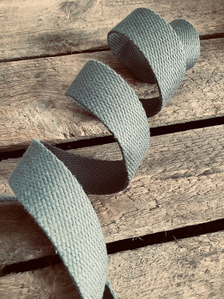 Cotton Webbing Tape - 25mm/ 1” - Dark Grey - by 1/2m - The Eternal Maker - UK Fabric Shop