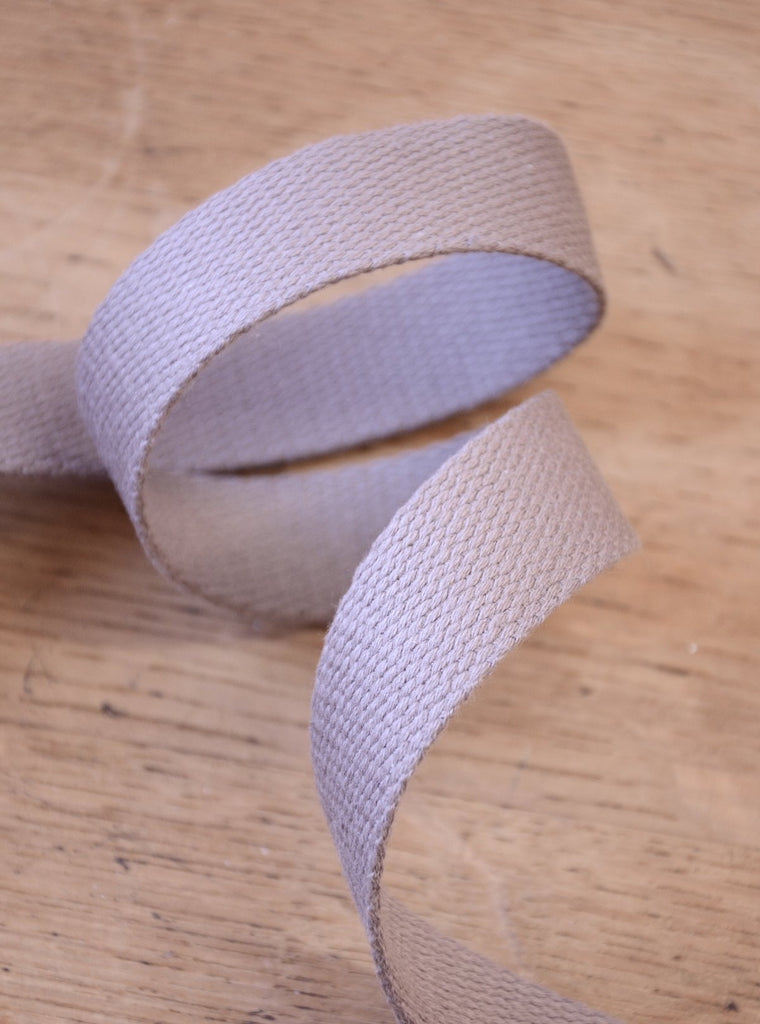 Cotton Webbing Tape - 25mm/ 1” - Grey - by 1/2m - The Eternal Maker - UK Fabric Shop