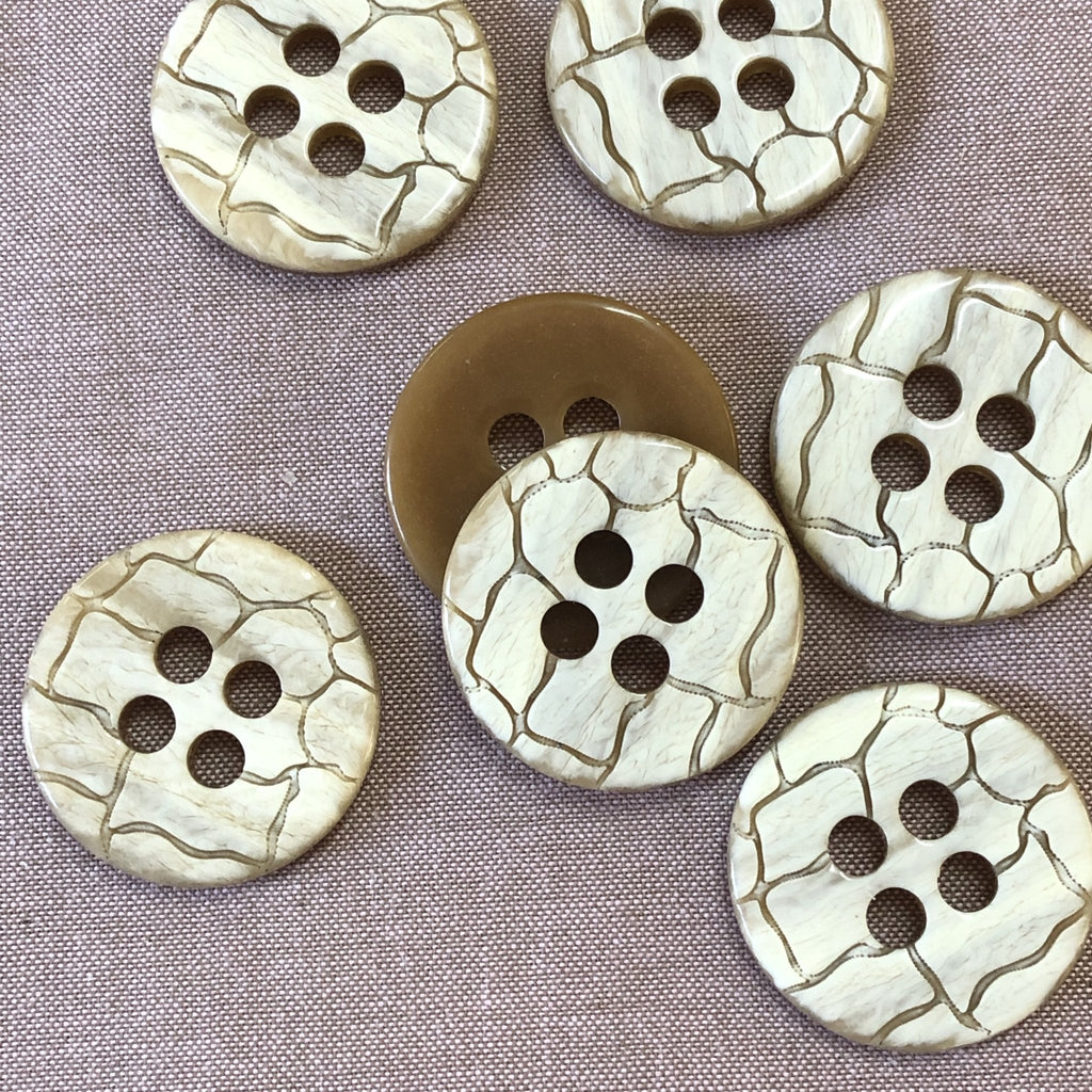 Cracked Earth Button - 35mm - The Eternal Maker - UK Fabric Shop