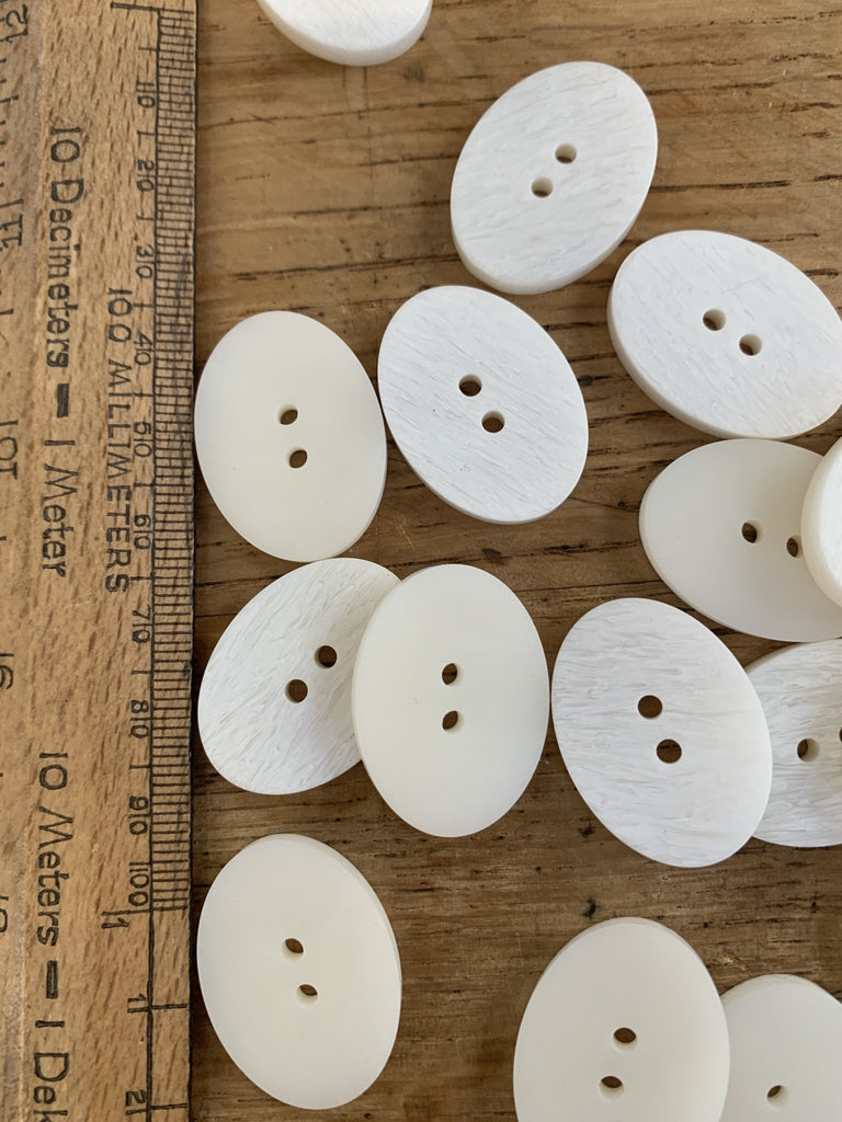 Cream Oval 28mm Button - The Eternal Maker - UK Fabric Shop