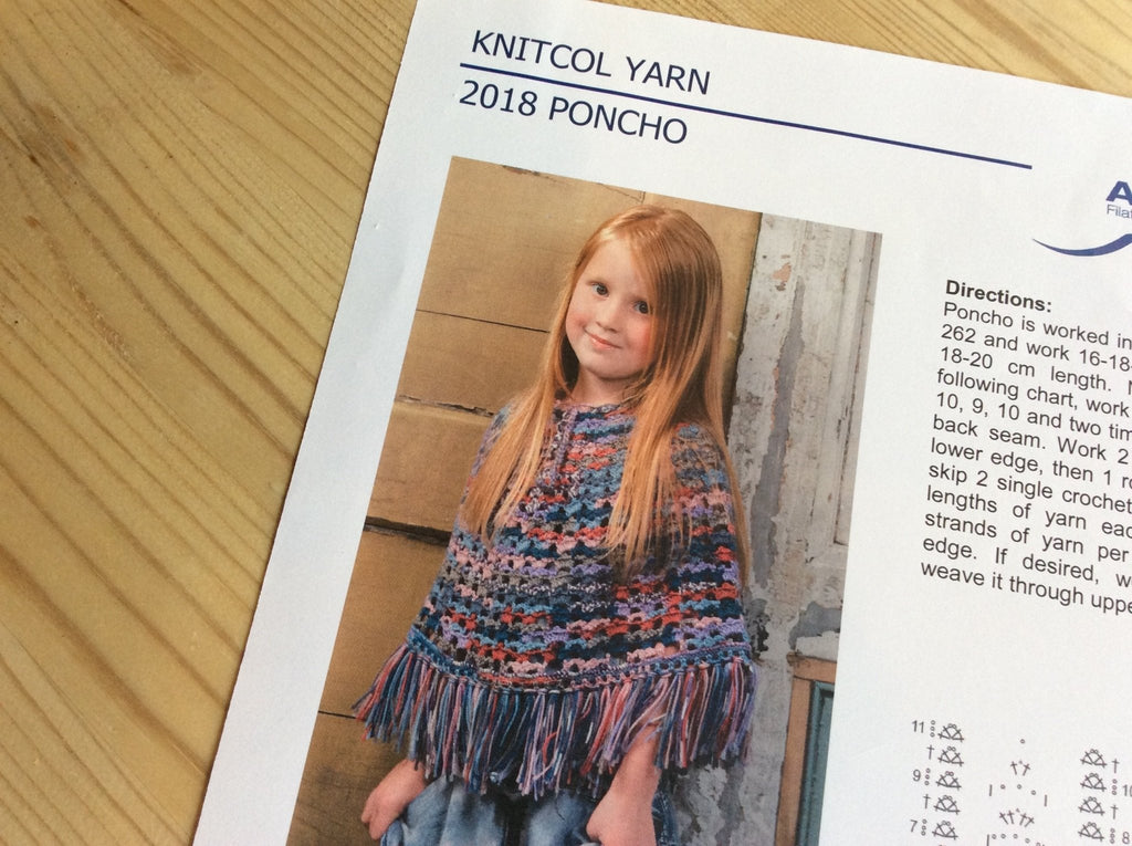 Crochet Poncho Pattern - Knitcol Yarn - Adriafil - The Eternal Maker - UK Fabric Shop