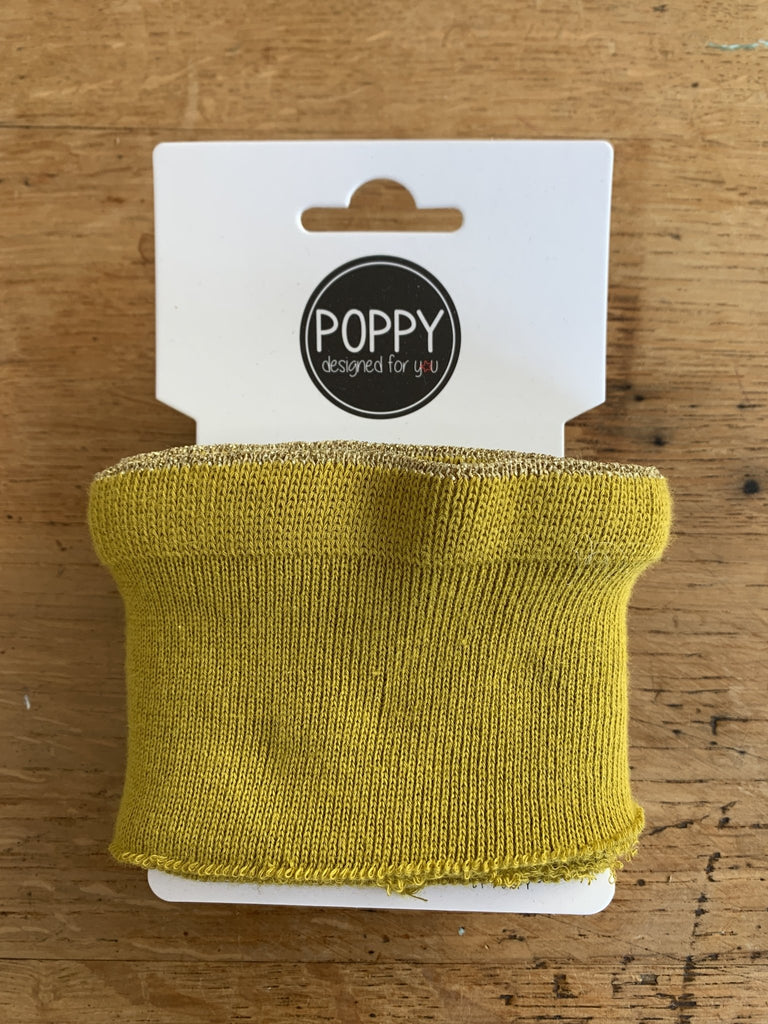 Cuffs - Ruffle Lurex Wasabi - 7cm x 135cm - The Eternal Maker - UK Fabric Shop