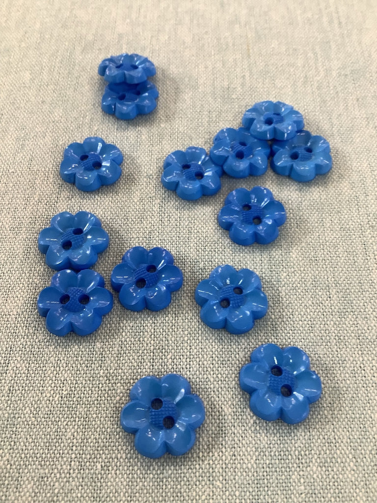 Daisy Flower Shape Button - 19mm - Blue - The Eternal Maker - UK Fabric Shop