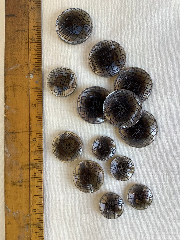 Dark Pearly Fishing Net Button - 18mm 23mm or 28mm - The Eternal Maker - UK Fabric Shop