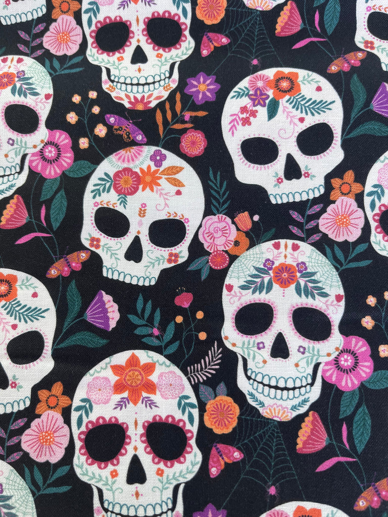 Dashwood Studios Fabric Floral Skulls - Twilight - Bethan Janine - Dashwood Studio