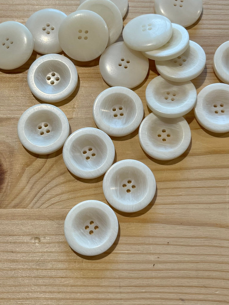 Deep Dished Imitation Bone 4 Hole Cream Button - 23mm - The Eternal Maker - UK Fabric Shop