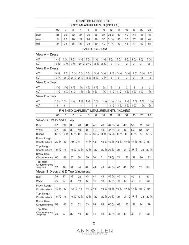 Demeter Dress - Anna Allen Sewing - Digital Sewing Pattern - The Eternal Maker - UK Fabric Shop