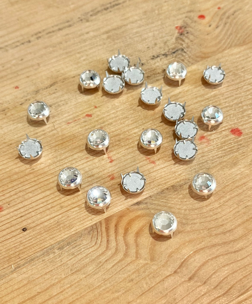 Diamante Rhinestones Decorative studs - Silver - 8mm - The Eternal Maker - UK Fabric Shop