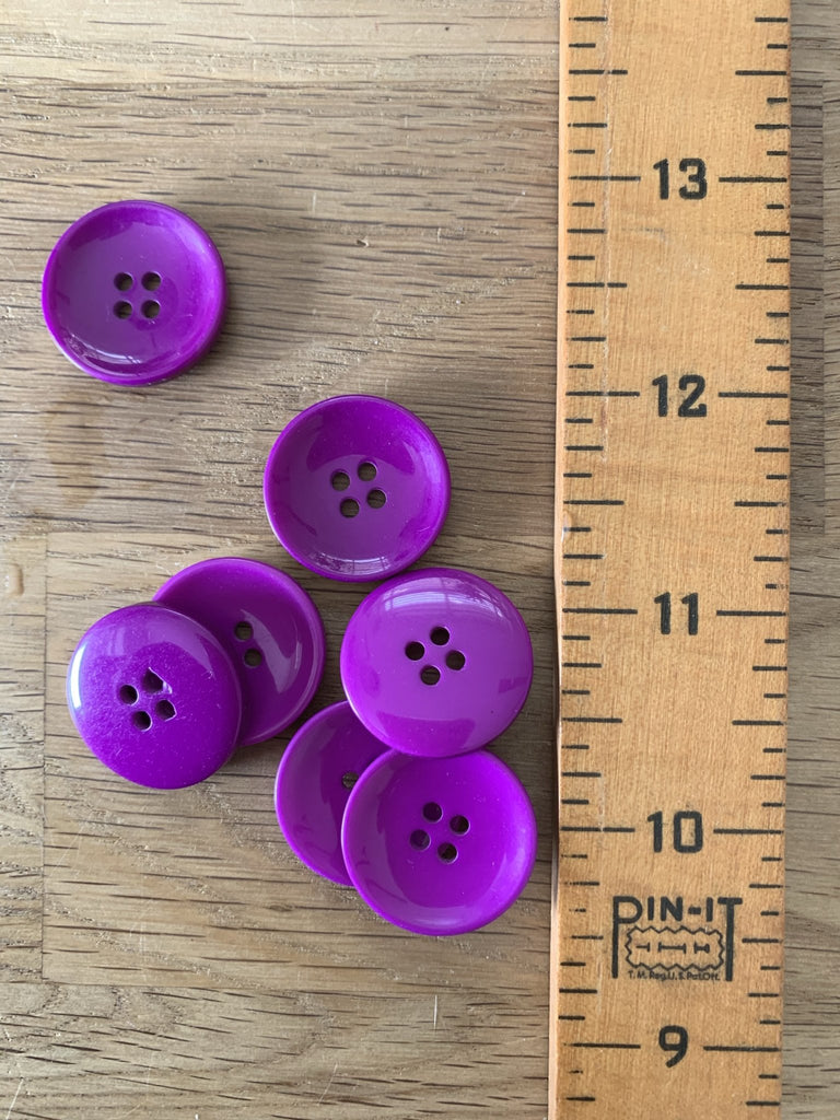 Dish Style 4 Hole Button - 24mm - Purple - The Eternal Maker - UK Fabric Shop