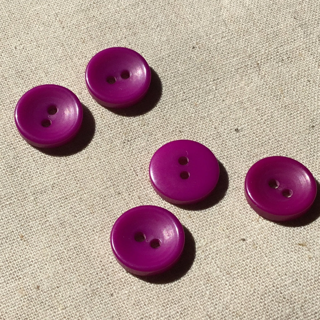 Dish Style Two Hole Button - 15mm - Purple - The Eternal Maker - UK Fabric Shop