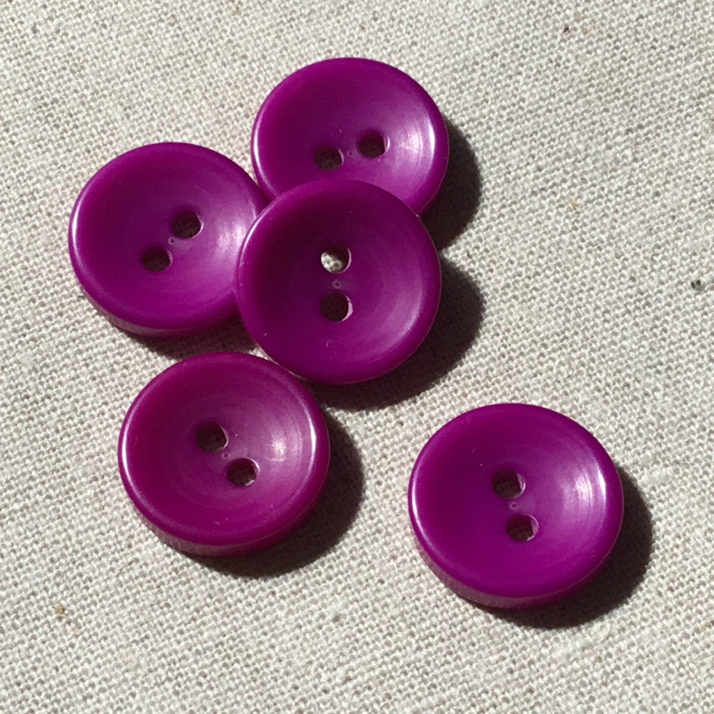 Dish Style Two Hole Button - 15mm - Purple - The Eternal Maker - UK Fabric Shop