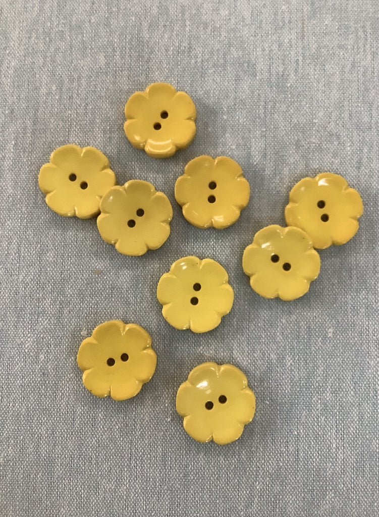 Dished Daisy Flower Shape Button - 23mm - Yellow - The Eternal Maker - UK Fabric Shop