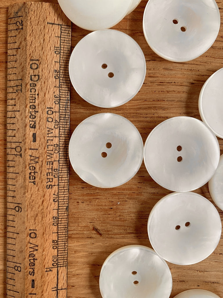 Dished Pearl 2 hole Button - 30mm - The Eternal Maker - UK Fabric Shop