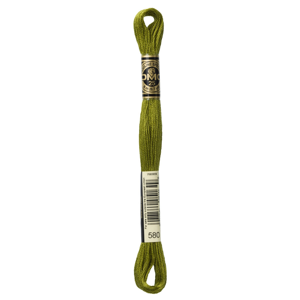 DMC Mouliné Stranded Cotton Embroidery Thread - Dark Moss Green 580 - The Eternal Maker - UK Fabric Shop