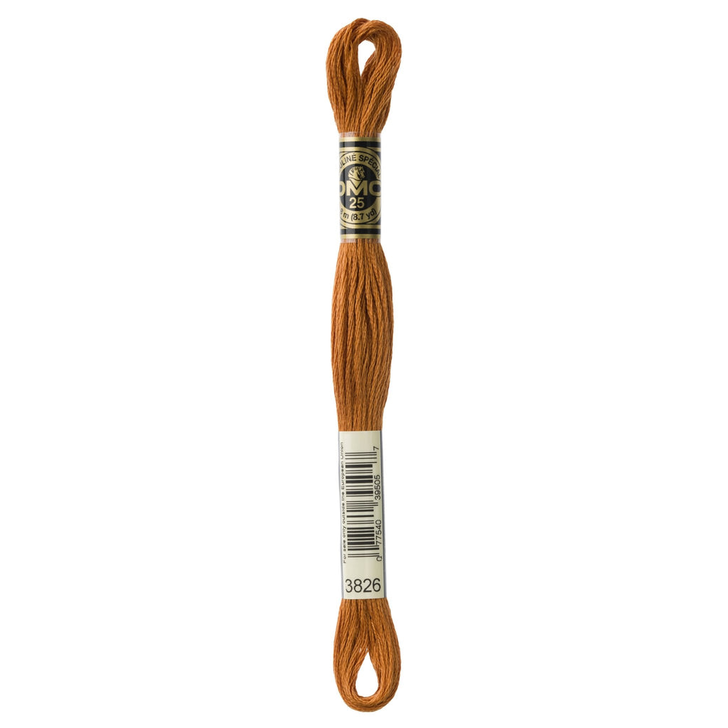 DMC Mouliné Stranded Cotton Embroidery Thread - Golden Brown 3826 - The Eternal Maker - UK Fabric Shop