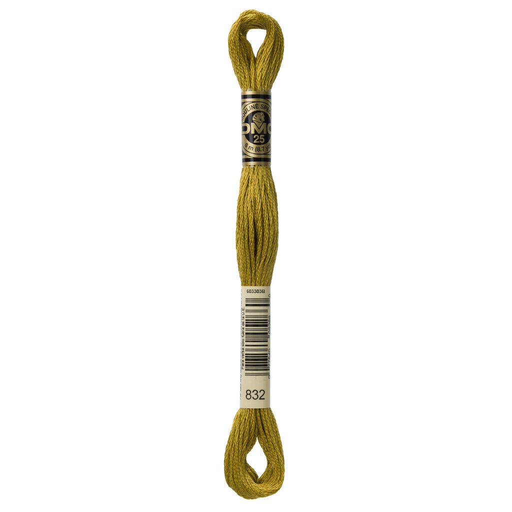 DMC Mouliné Stranded Cotton Embroidery Thread - Golden Olive 832 - The Eternal Maker - UK Fabric Shop