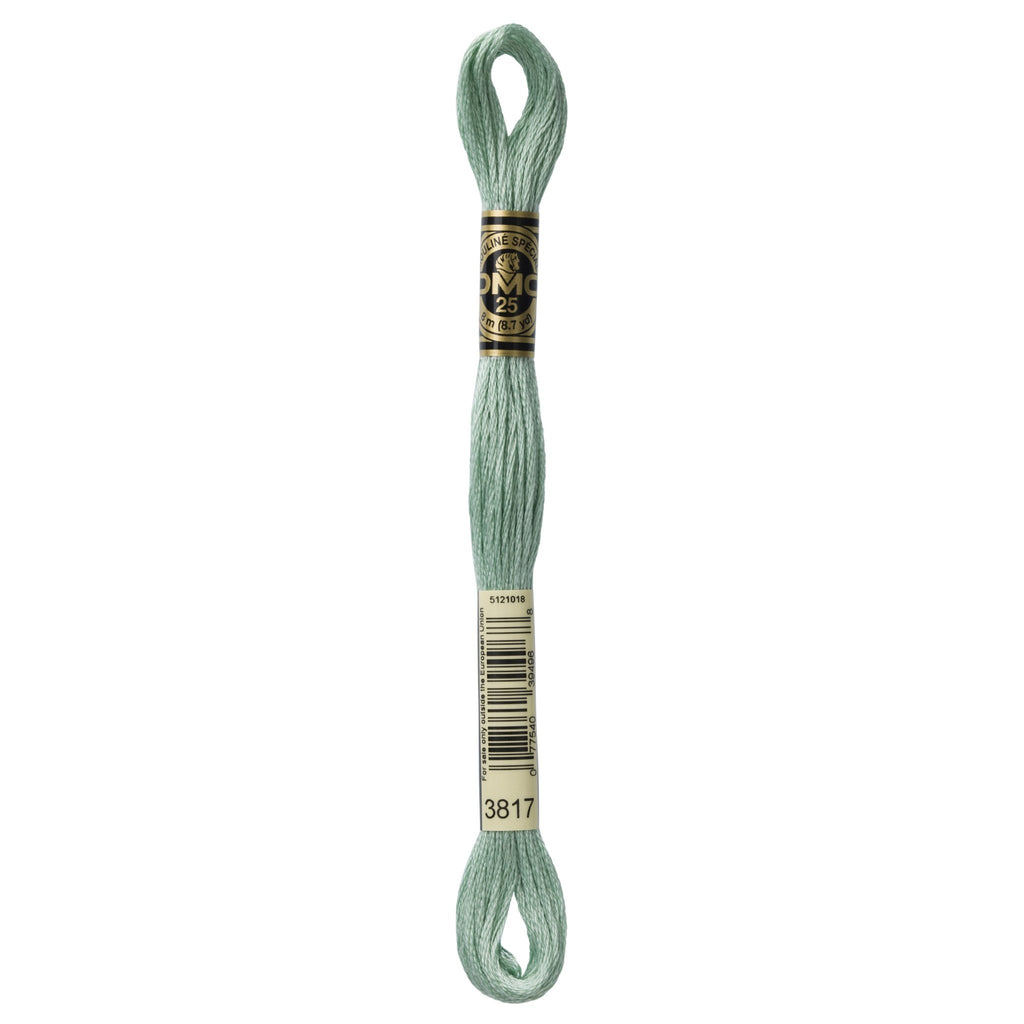 DMC Mouliné Stranded Cotton Embroidery Thread - Light Celadon Green 3817 - The Eternal Maker - UK Fabric Shop