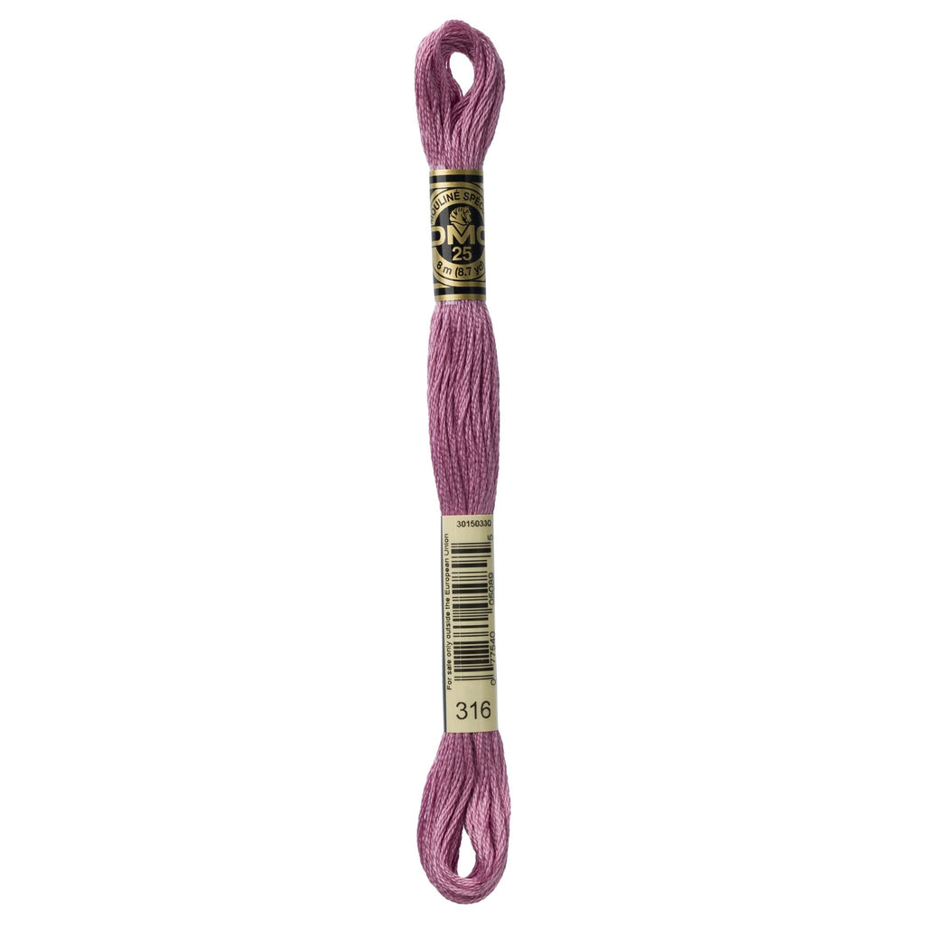 DMC Mouliné Stranded Cotton Embroidery Thread - Medium Antique Mauve 316 - The Eternal Maker - UK Fabric Shop