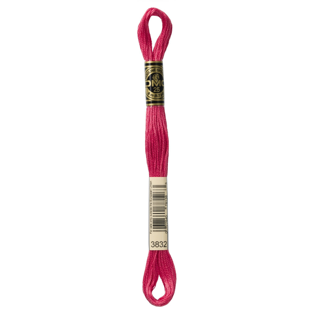 DMC Mouliné Stranded Cotton Embroidery Thread - Medium Raspberry 3832 - The Eternal Maker - UK Fabric Shop