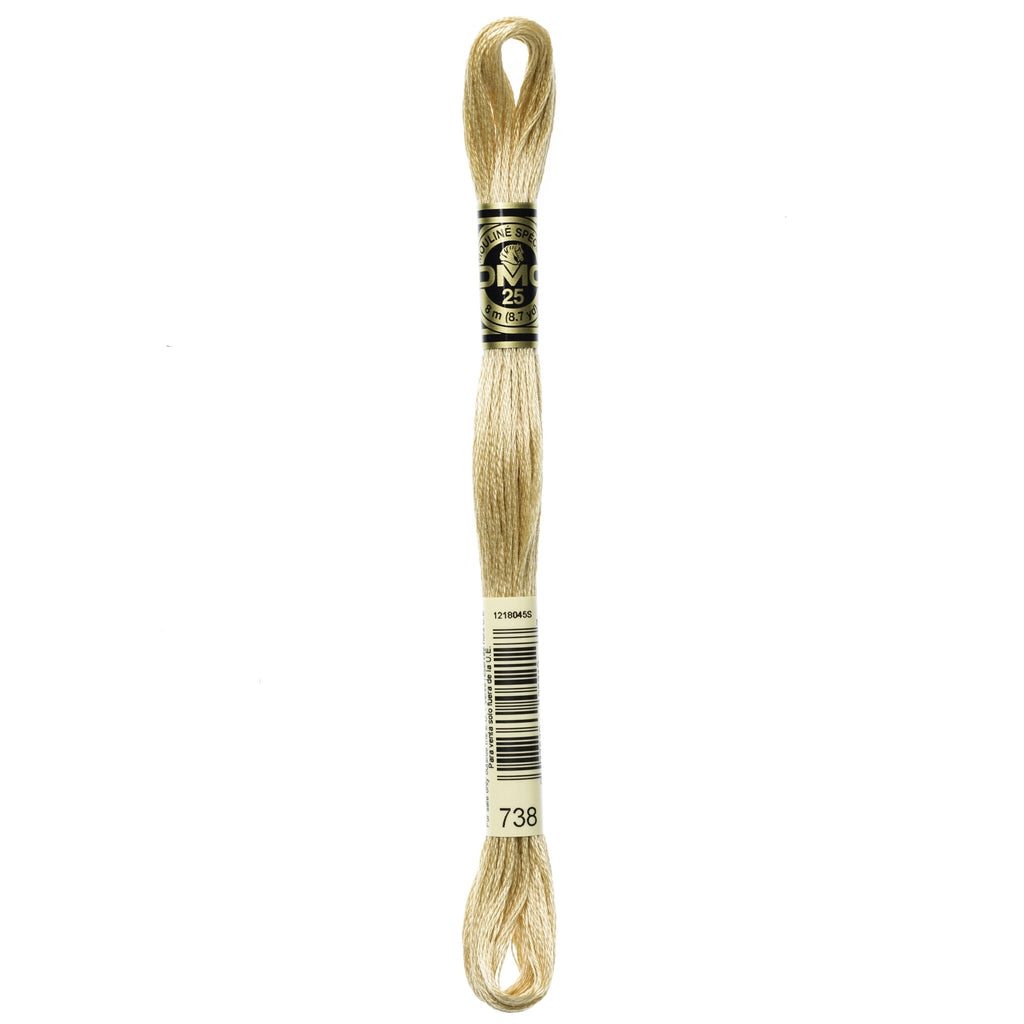 DMC Mouliné Stranded Cotton Embroidery Thread - Very Light Tangerine 738 - The Eternal Maker - UK Fabric Shop