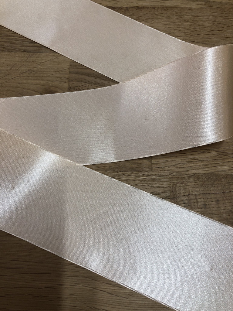 Double Faced Polyester Satin Ribbon - 70mm - Ivory - 50 - The Eternal Maker - UK Fabric Shop