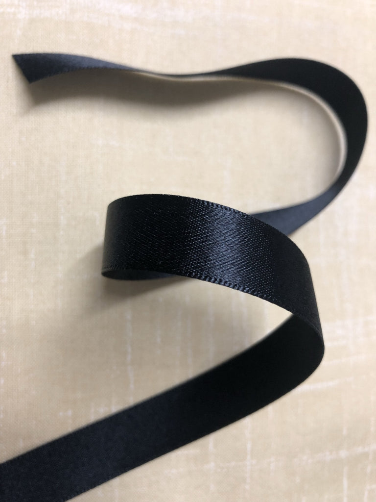 Double Faced Polyester Satin Ribbon - Black - 3mm - 010 - The Eternal Maker - UK Fabric Shop