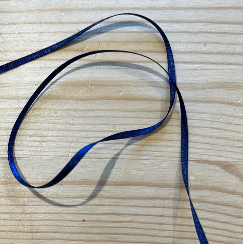 Double Faced Polyester Satin Ribbon - Navy - 3mm - 013 - The Eternal Maker - UK Fabric Shop