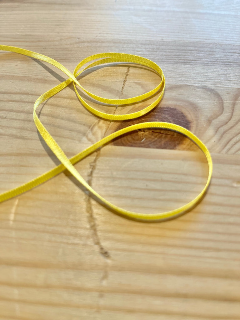 Double Faced Polyester Satin Ribbon - Yellow - 3mm - 679 - The Eternal Maker - UK Fabric Shop