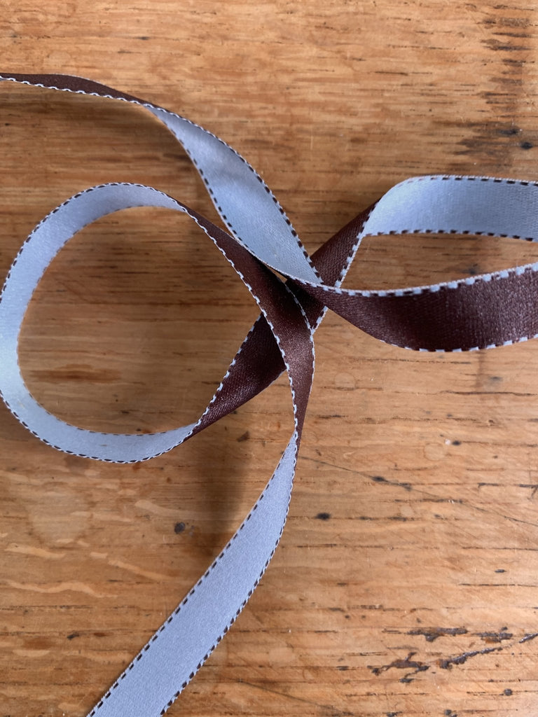 Double Sided Satin Ribbon - Chocolate Blue - 10mm - The Eternal Maker - UK Fabric Shop