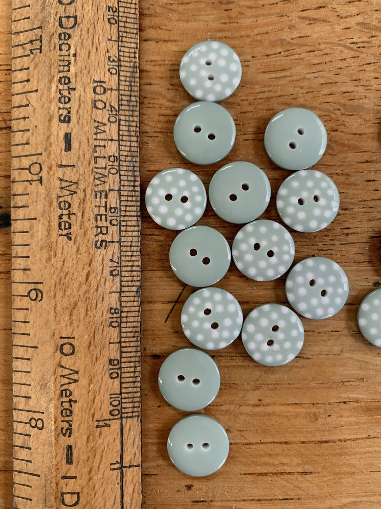 Duck Egg Spotty Button - 13mm - The Eternal Maker - UK Fabric Shop