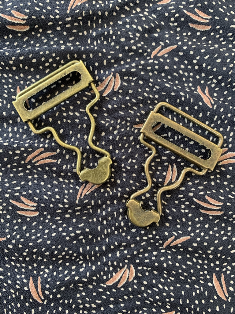Dungaree Buckles (Adjustable) - 40mm - Antique Brass (1 Pair) - The Eternal Maker - UK Fabric Shop