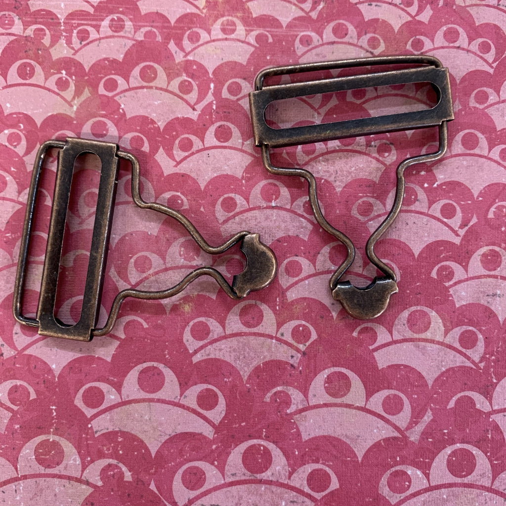 Dungaree Buckles (Adjustable) - 40mm - Antique Copper (1 Pair) - The Eternal Maker - UK Fabric Shop