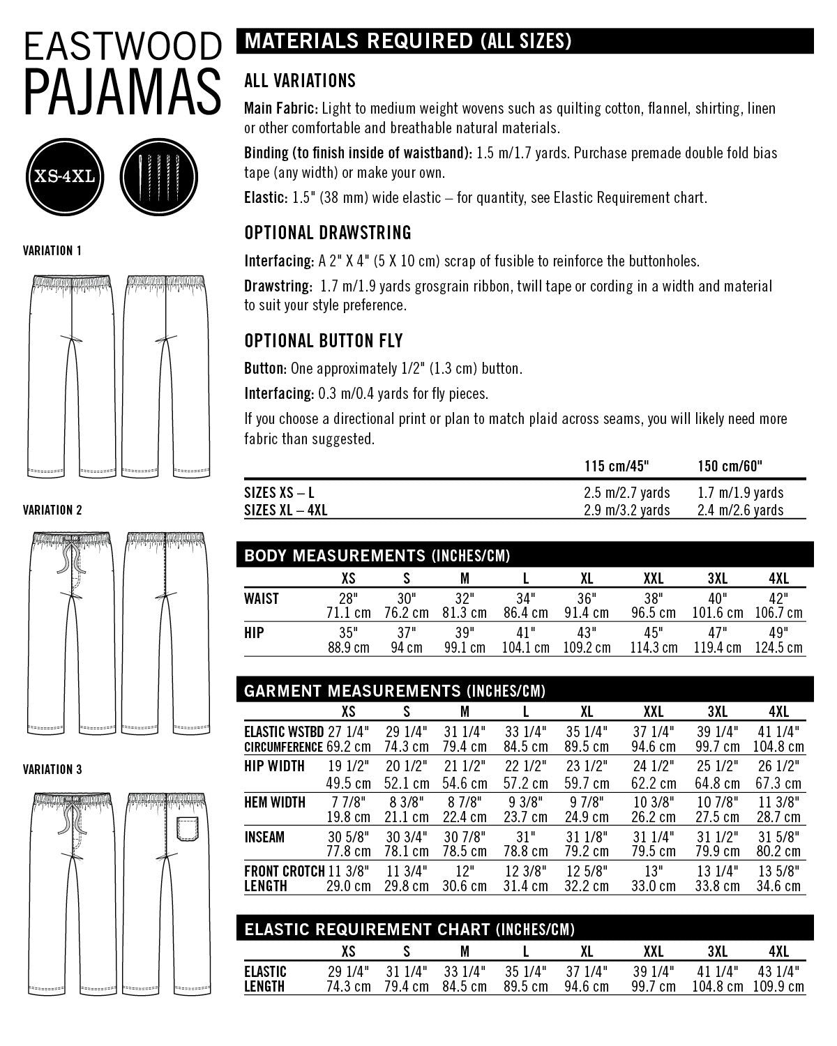 Threads Patterns Pyjamas Eastwood Pyjamas - Thread Theory Patterns - Digital Sewing Pattern ...