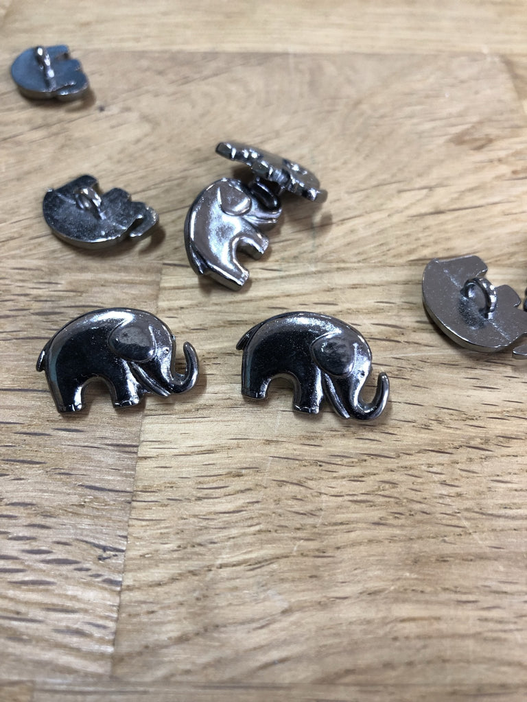 Elephant Buttons - Gunmetal shank - The Eternal Maker - UK Fabric Shop