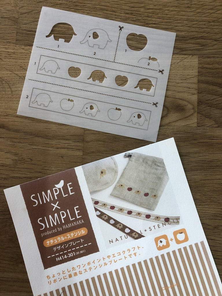 Elephants and Apples - Simple x Simple - Hamanaka Stencil - The Eternal Maker - UK Fabric Shop