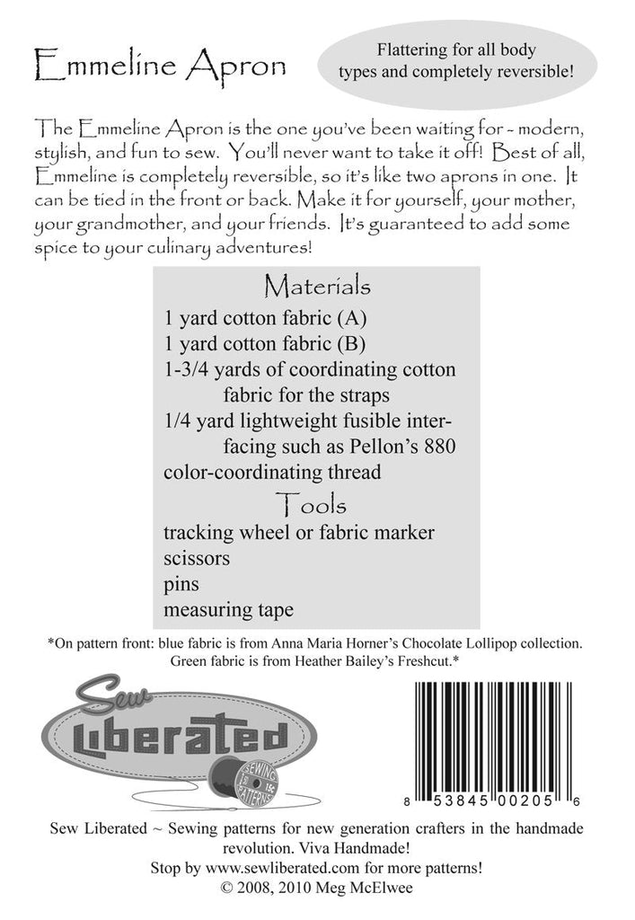 Emmeline Apron - Sew Liberated - Digital Download PDF Sewing Pattern - The Eternal Maker - UK Fabric Shop